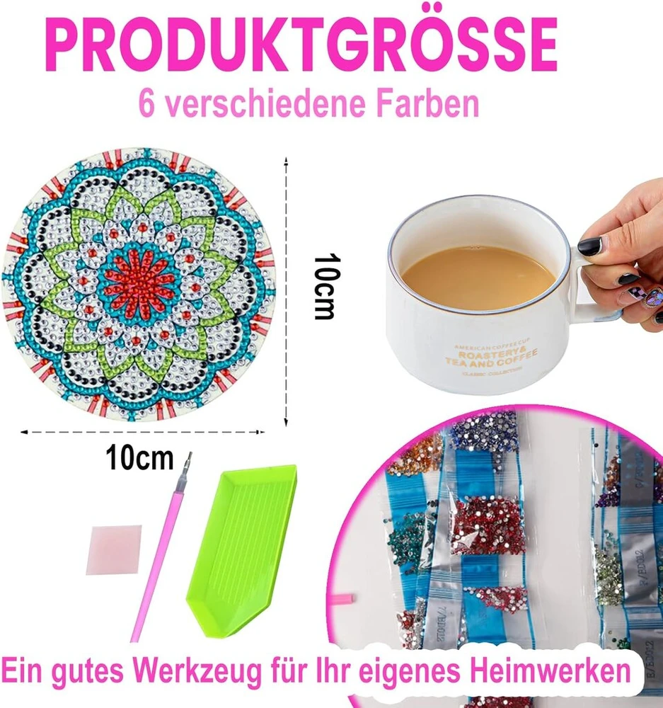Rwoythk mandala deimantų mozaikos vaikams, 5d deimantų tapyba, vaikams, suaugusiems, menas, 8-12 metų, vaikų gimtadienio vakarėlis, paauglės mergaitės (spalvinga spalva)