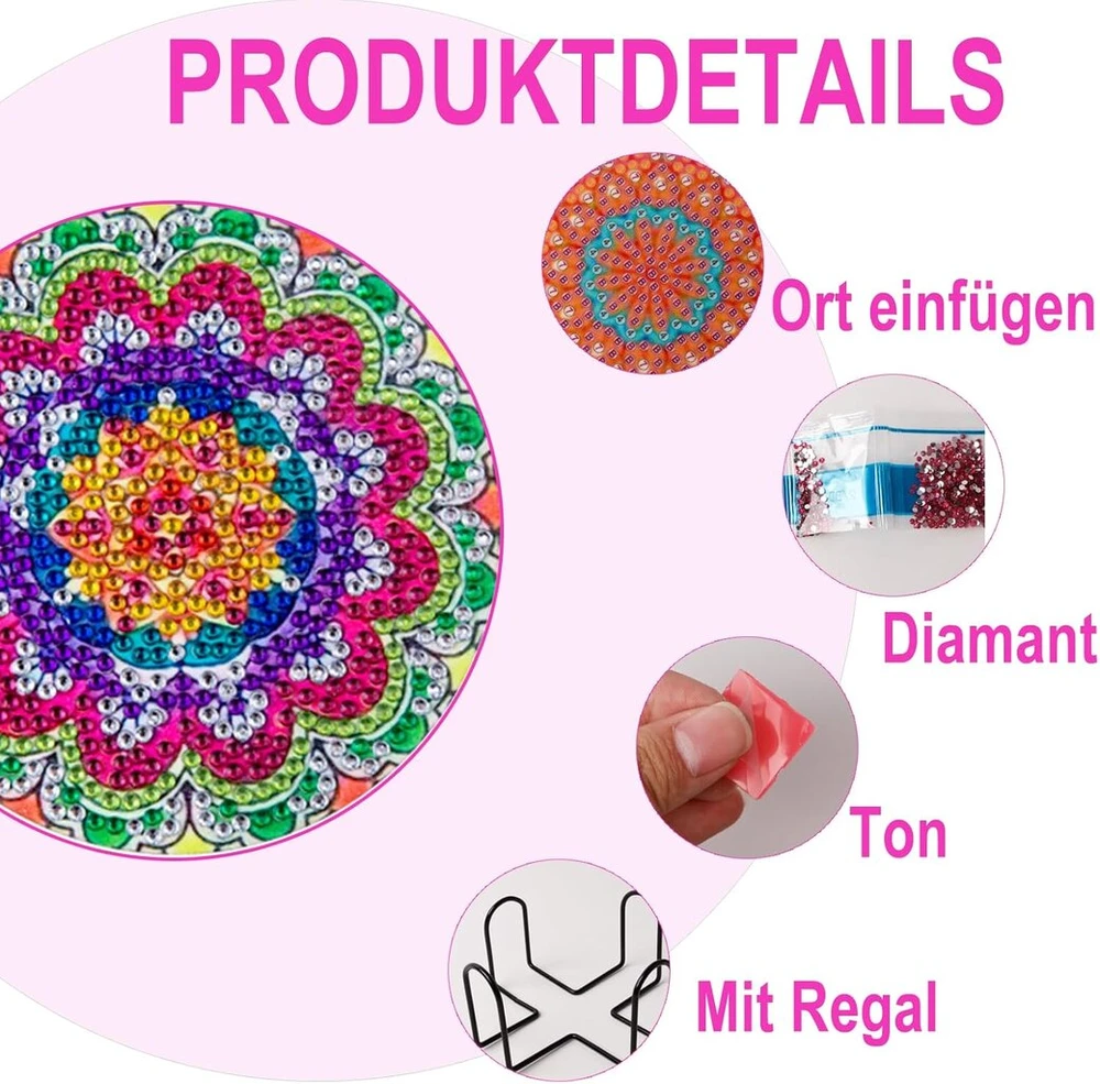 Rwoythk mandala deimantų mozaikos vaikams, 5d deimantų tapyba, vaikams, suaugusiems, menas, 8-12 metų, vaikų gimtadienio vakarėlis, paauglės mergaitės (spalvinga spalva)
