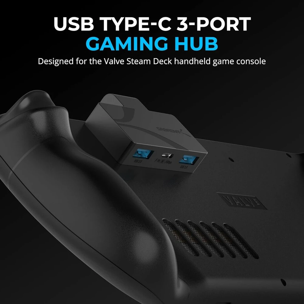 Sabrent Usb-c 3 prievadų žaidimų stebulė Steam Deck
