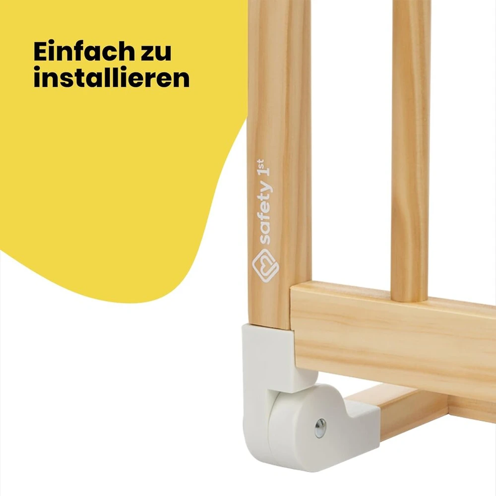 Lova Safety 1st medinis lovos barjeras 110 cm, apsauga nuo iškritimo iš lovos, 18 mėn. - 5 metai, reguliuojamas lovos barjeras, automatinis užraktas, fsc® sertifikuota mediena, lengvai sulankstomas ir laikomas, natūrali mediena
