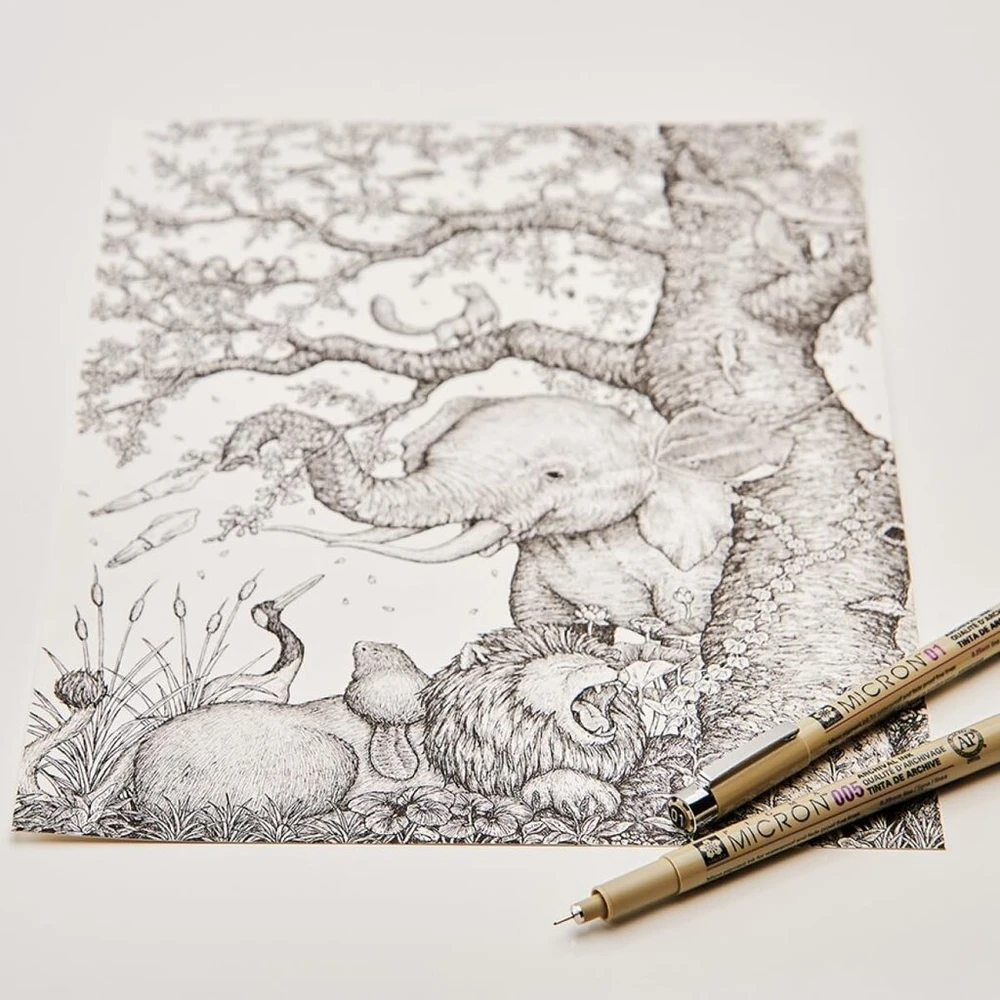 Sakura Pigma Micron 01 raudonas rašiklis, 0.25mm