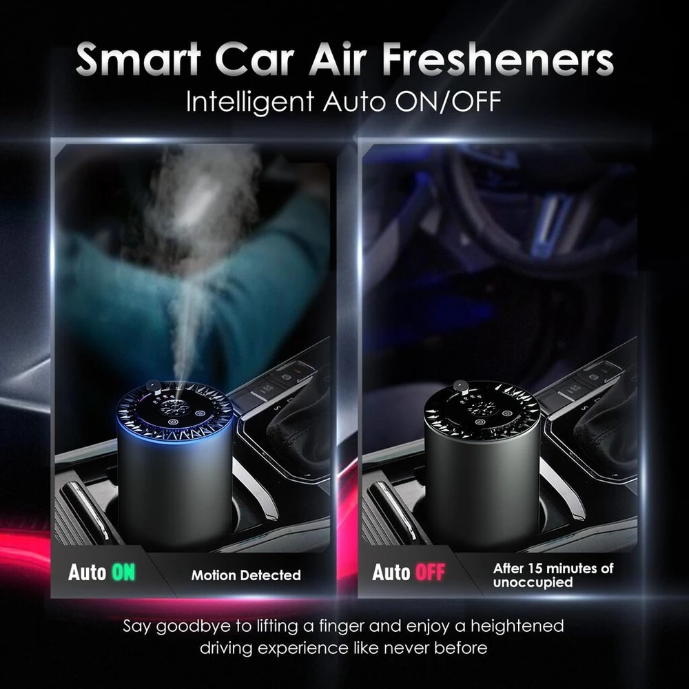 Salking aromaterapinis difuzorius, išmanusis automobilio oro gaiviklis su eteriniais aliejais, nešiojamas belaidis aromaterapinis difuzorius su baterija, reguliuojama koncentracija, automatinis išjungimas automobiliui/namams
