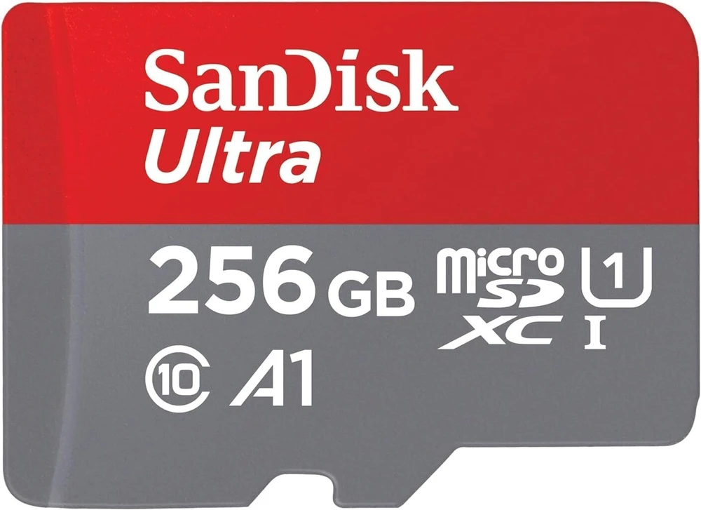 Sandisk Ultra Android Microsdxc Uhs-i atminties kortelė 256gb + adapteris (išmaniesiems telefonams ir planšetiniams kompiuteriams, A1, Class 10, U1, Full Hd vaizdo įrašams, iki 150mb/s skaitymo greitis)