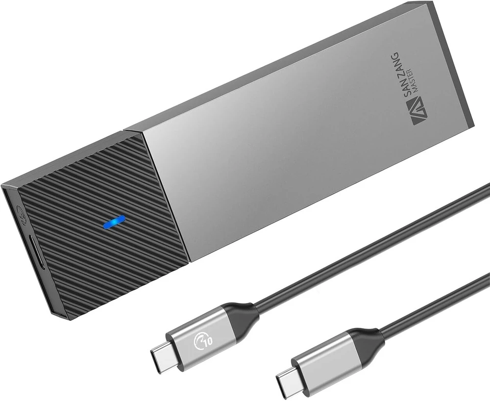 Sanzang M.2 Nvme Ssd dėklas su 10 Gbps perdavimu, Usb 3.2 adapteris, skirtas 2230 2242 2260 2280 Pcie Nvme M-key & M+b Key (be įrankių, Type C to C)