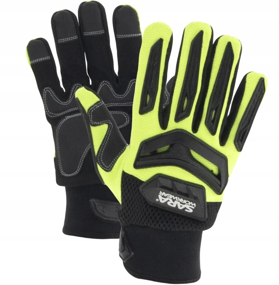 Sara Rsm003 Flexgrip mechaniko tipo sintetinės odos pirštinės su tinkleliu, dydis 10
