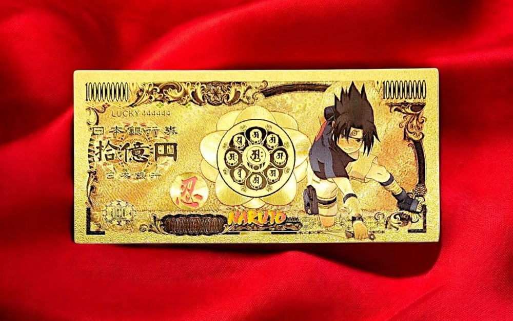 Sasuke Uchiha Naruto unikali Pvc kolekcinė banknotų dovana anime
