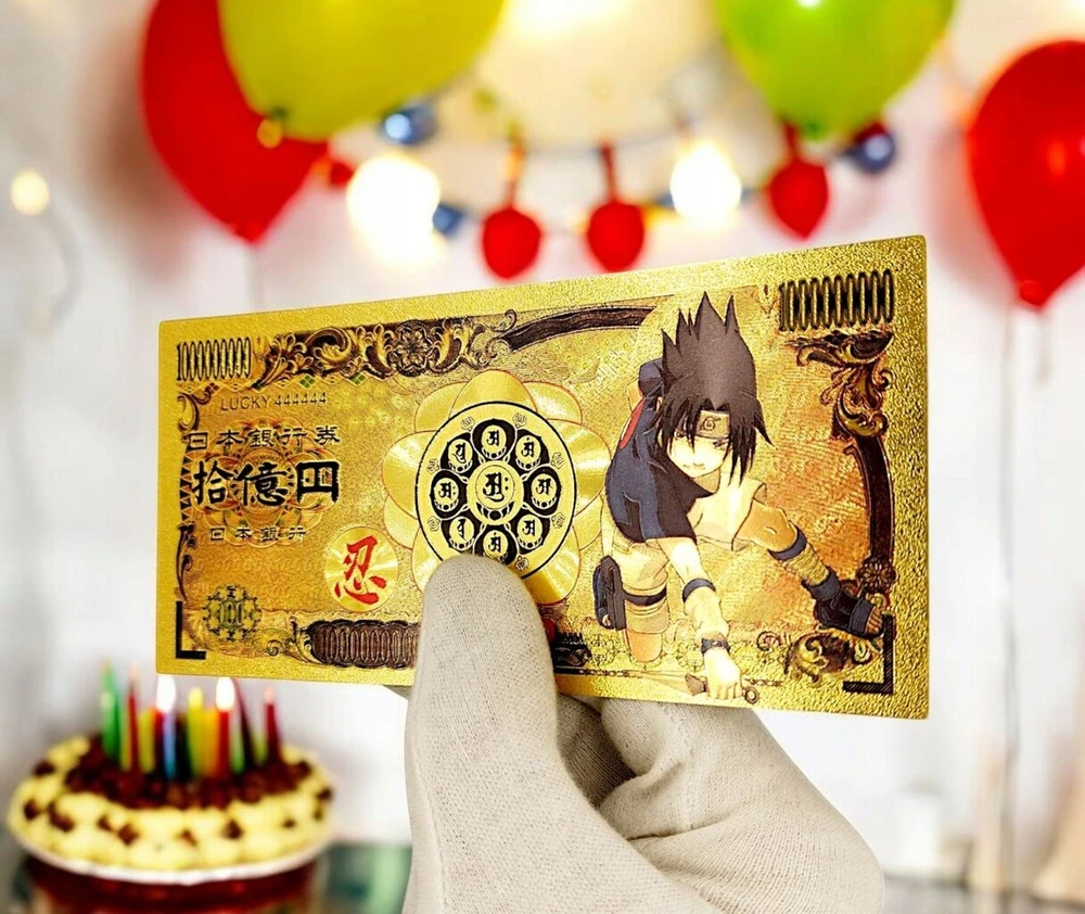 Sasuke Uchiha Naruto unikali Pvc kolekcinė banknotų dovana anime