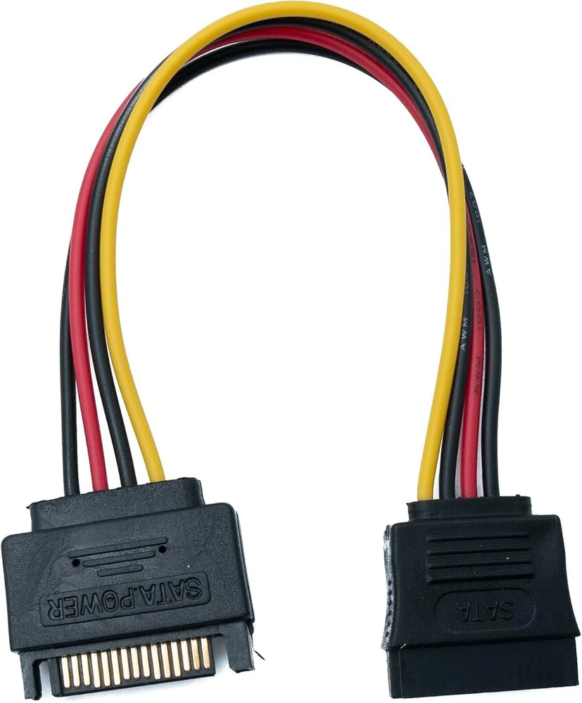 Sata prailginimo laidas 20cm, 15 kontaktų M/f, Ssd/hdd