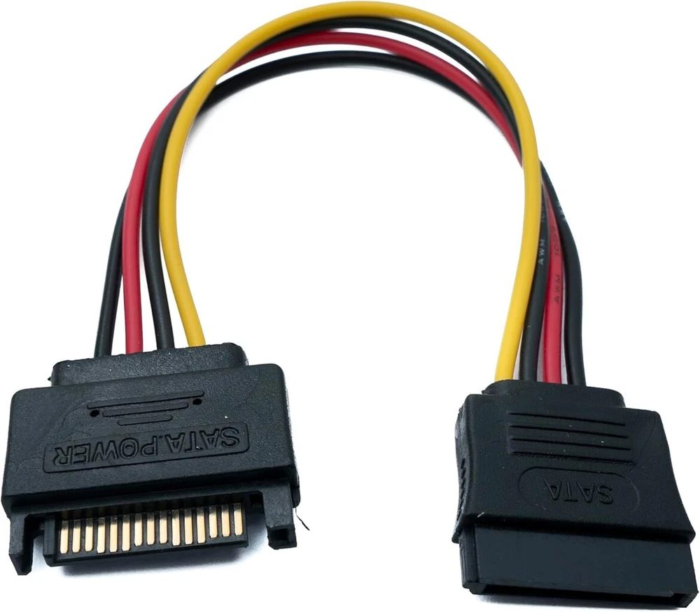 Sata prailginimo laidas 20cm, 15 kontaktų M/f, Ssd/hdd