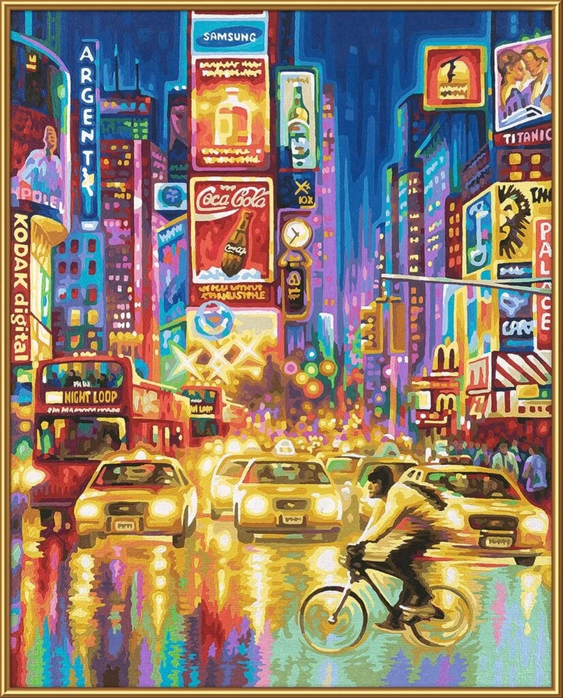 Schipper 609130815 paveikslas pagal skaičius – New York Times Square – paveikslų piešimas suaugusiems, įskaitant teptuką ir akrilinius dažus 40 x 50 cm