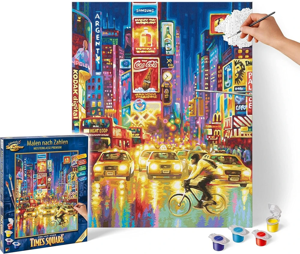 Schipper 609130815 paveikslas pagal skaičius – New York Times Square – paveikslų piešimas suaugusiems, įskaitant teptuką ir akrilinius dažus 40 x 50 cm