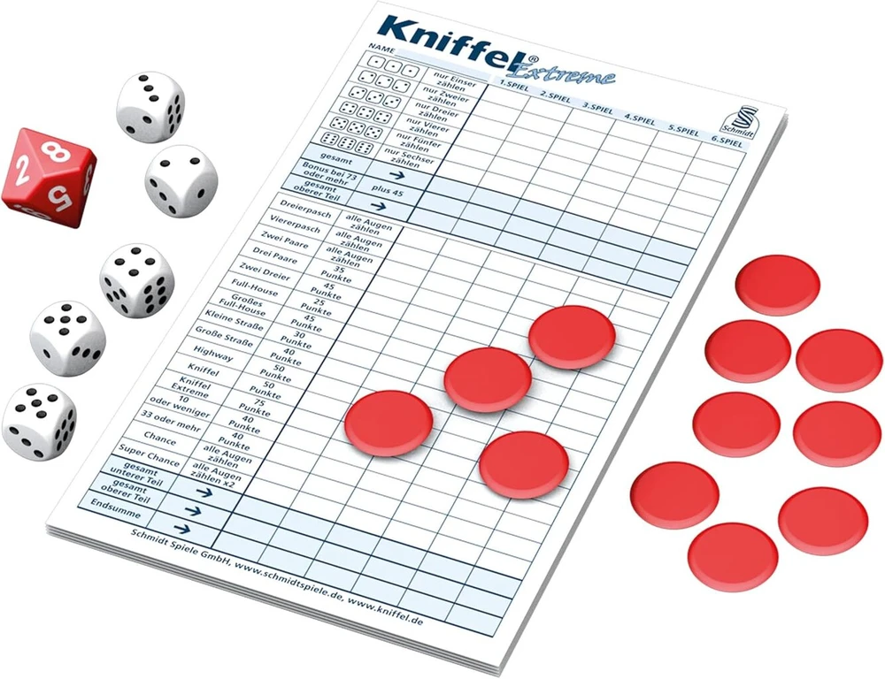 Schmidt Spiele 51296 Kniffel Extreme kelioninis žaidimas metalinėje dėžutėje