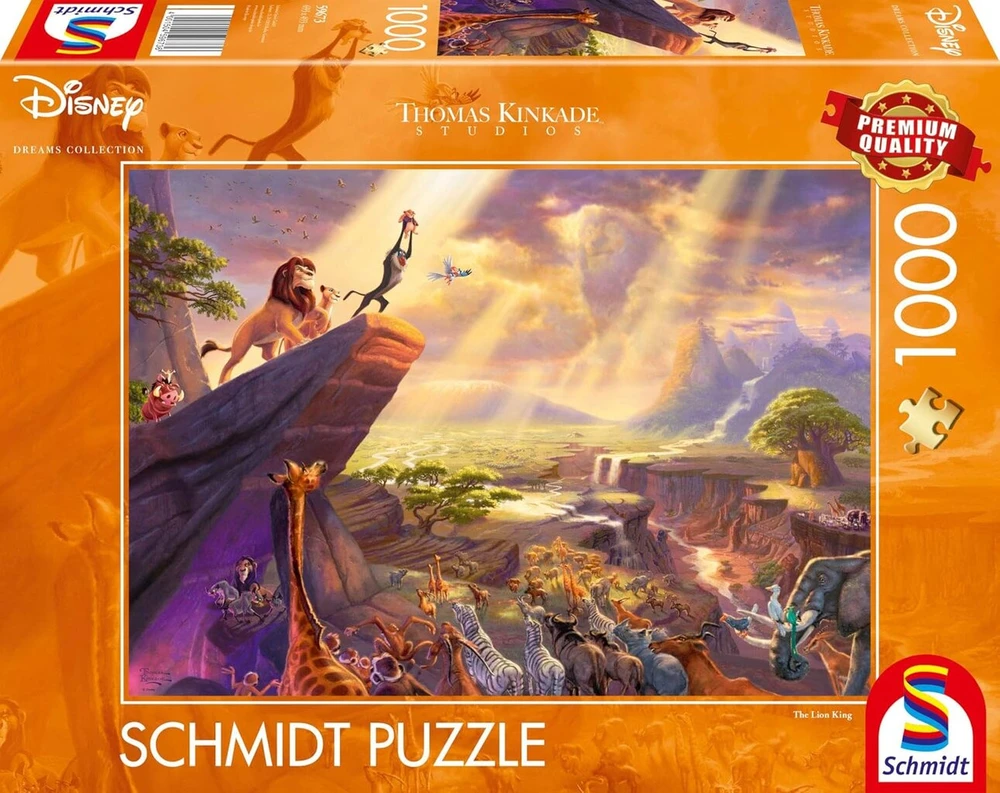 Schmidt Spiele 59673 Thomas Kinkade Disney Lion King dėlionė, 1000 detalių