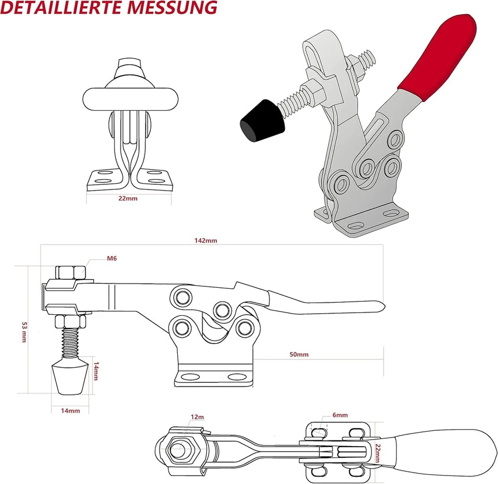 Scooter Corner svirtinė spaustuvas Gh-201-b, greito atlaisvinimo, 4 vnt., 90 kg talpos, tinkamas rankų darbo gaminiams, šlifavimo įrankių gamybai