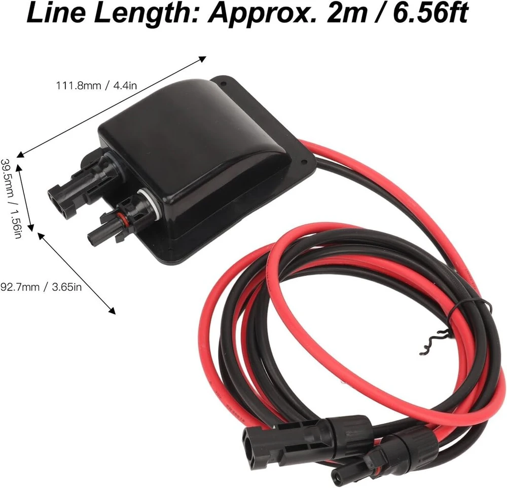 Seafront saulės baterijų kabelis su vyrišku įėjimo sraigtu, saulės adapterio ilgintuvas, 2 m 10awg Pv ilgintuvas, skirtas 100w–200w plokštėms, saulės kabelis, skirtas