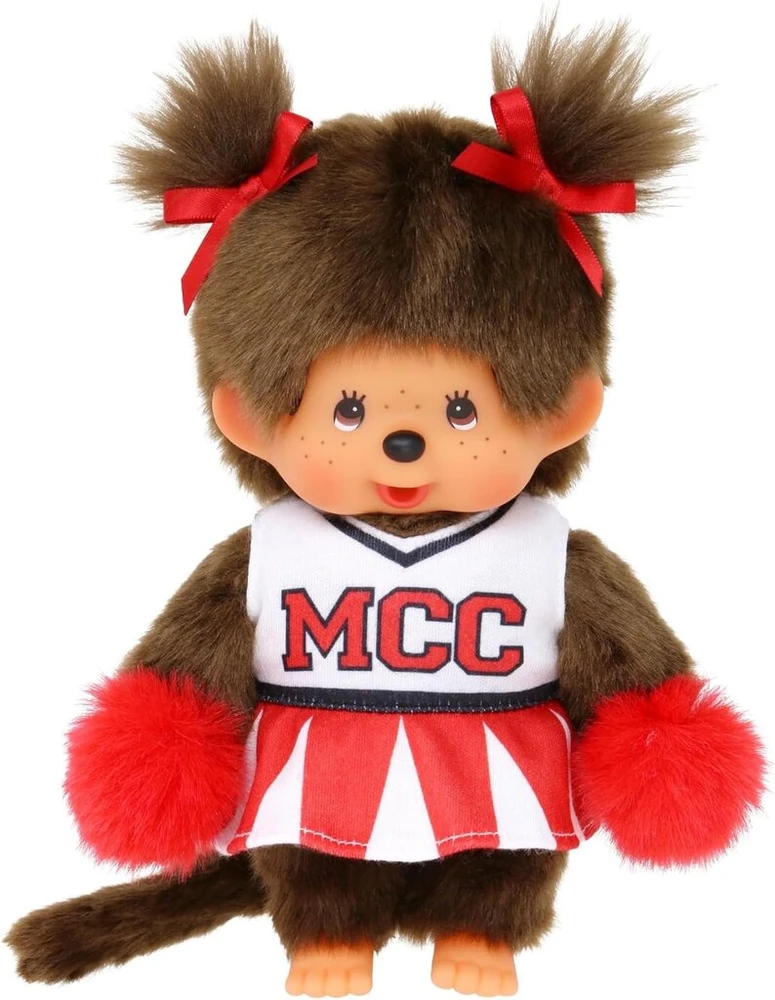 Sekiguchi Co., Ltd. Sekiguchi 252879 originalus monchhichi mergaitės palaikymo šokėjos minkštas žaislas, apie 20 cm, rudas pliušinis