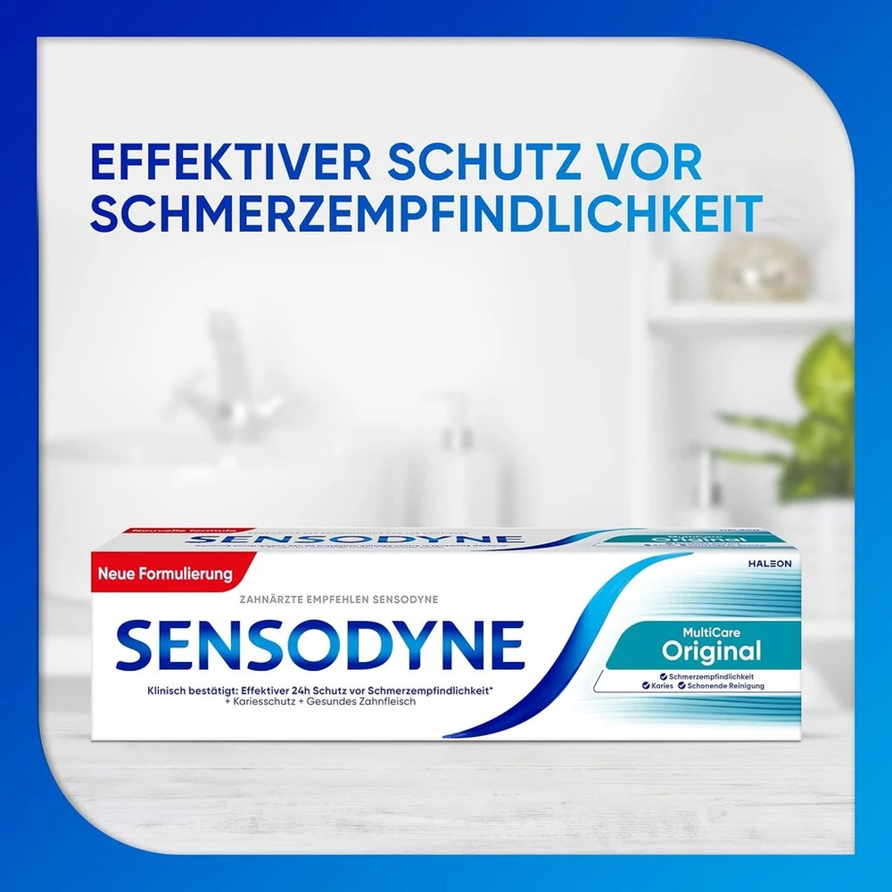 Sensodyne Multicare Original dantų pasta, 75 ml, kasdienė dantų pasta su fluoridu, jautriems dantims
