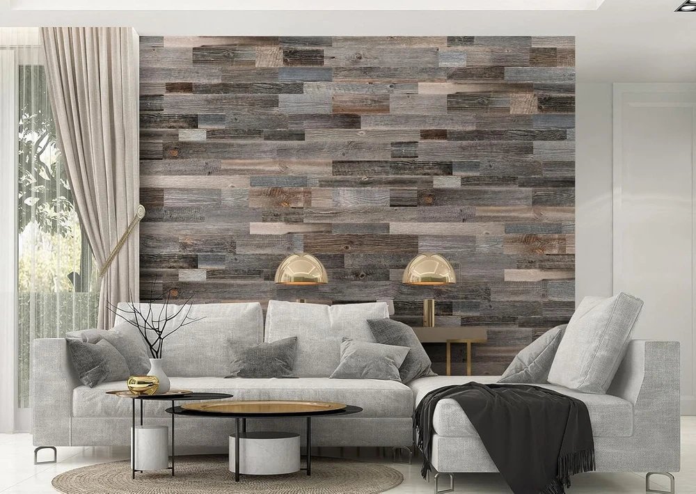 Sienų paneliai pagaminti iš perdirbtos medienos | Sidabrinis modelis | Medinės sienos dizainas (1m2-lite)