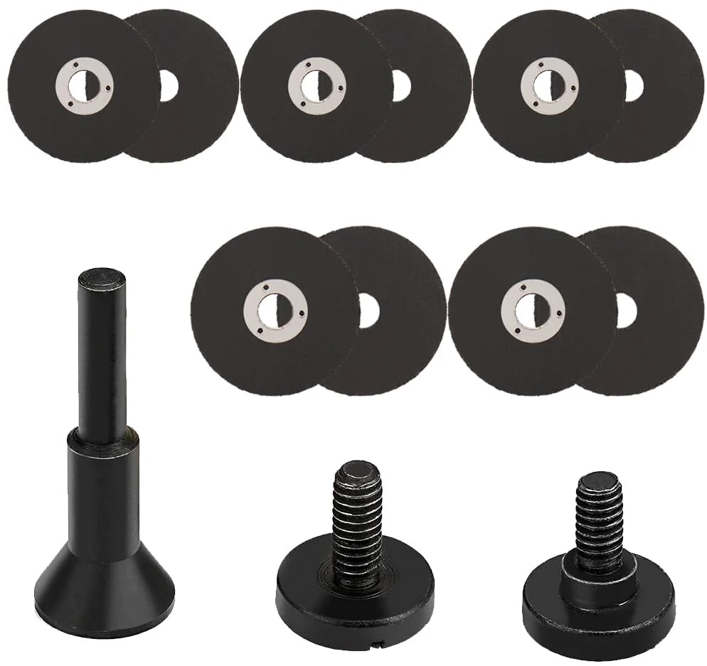 Sifang 1,0 mm pjovimo diskas 50 mm metalo pjovimo diskas, 50 x 10 x 1,0 mm plonas lankstus diskas tiesus 10 vnt. pakuotė su 6,35 mm įrankio laikikliu, skirtas štampuotuvui, pjauna plieną, nerūdijantį plieną
