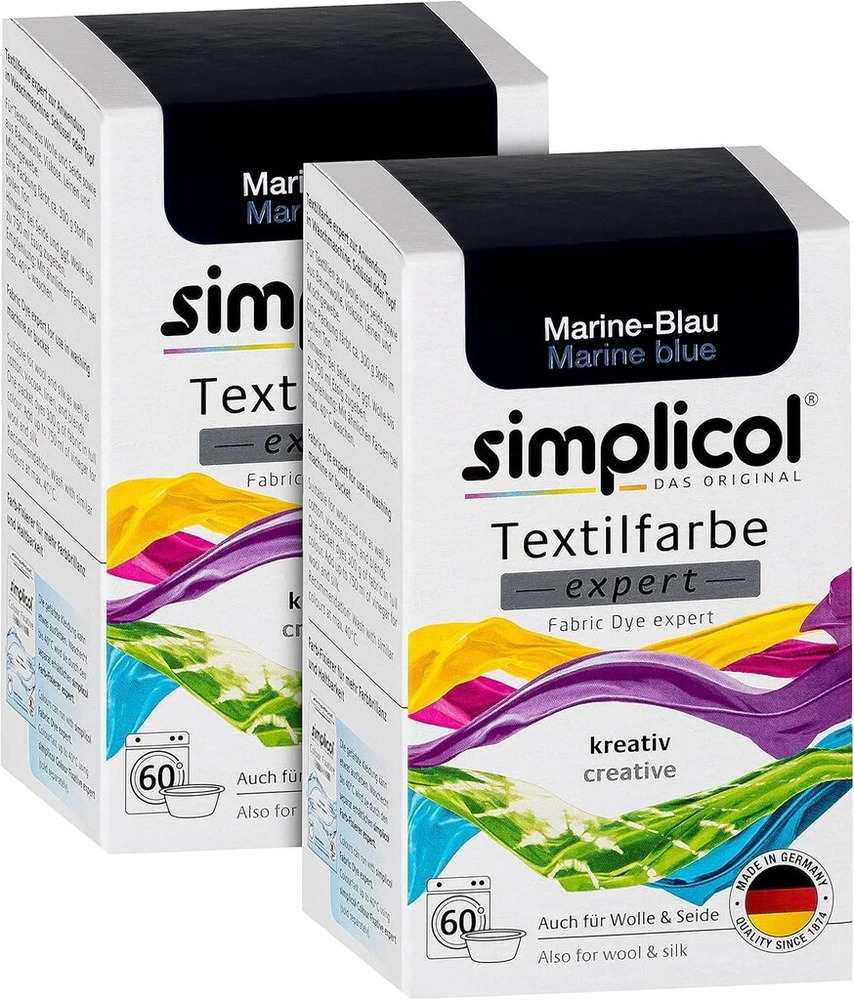 Simplicol Expert tekstilės dažai kūrybiškam ir lengvam dažymui - 18 spalvų - dažymas skalbimo mašinoje ir rankomis