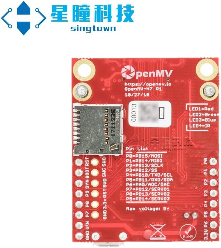 Singtown Cam H7 R2 Genuine-stm32 vaizdo apdorojimo mašininio matymo išmanioji kamera robotika spalvų ir formų aptikimas Openmv4 H7