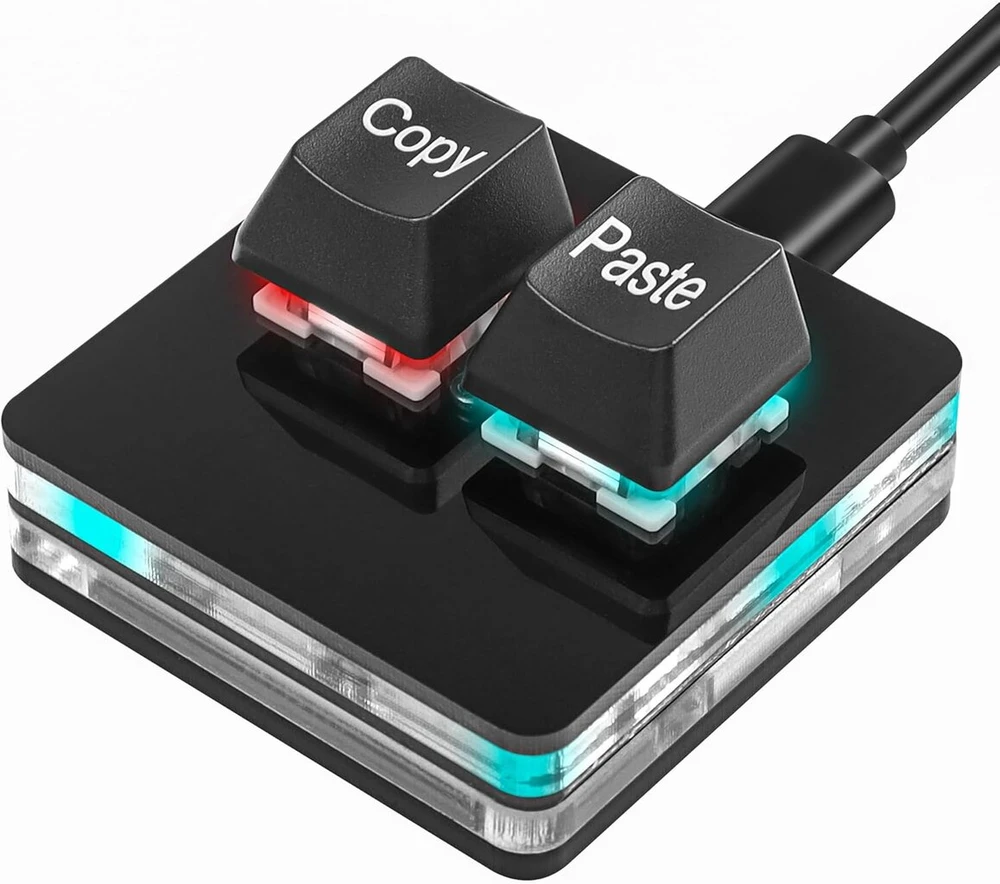 Sinloon Usb mini 2 mygtukų kopijavimo ir įklijavimo klaviatūra, Osu klaviatūra, Hotswap vienos rankos mechaninė žaidimų klaviatūra su Usb laidu ritminių žaidimų žaidimams