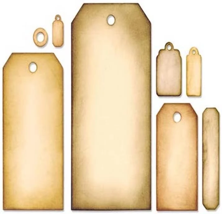 Sizzix Framelits rinkinys, etikečių kolekcija, 8 vnt.