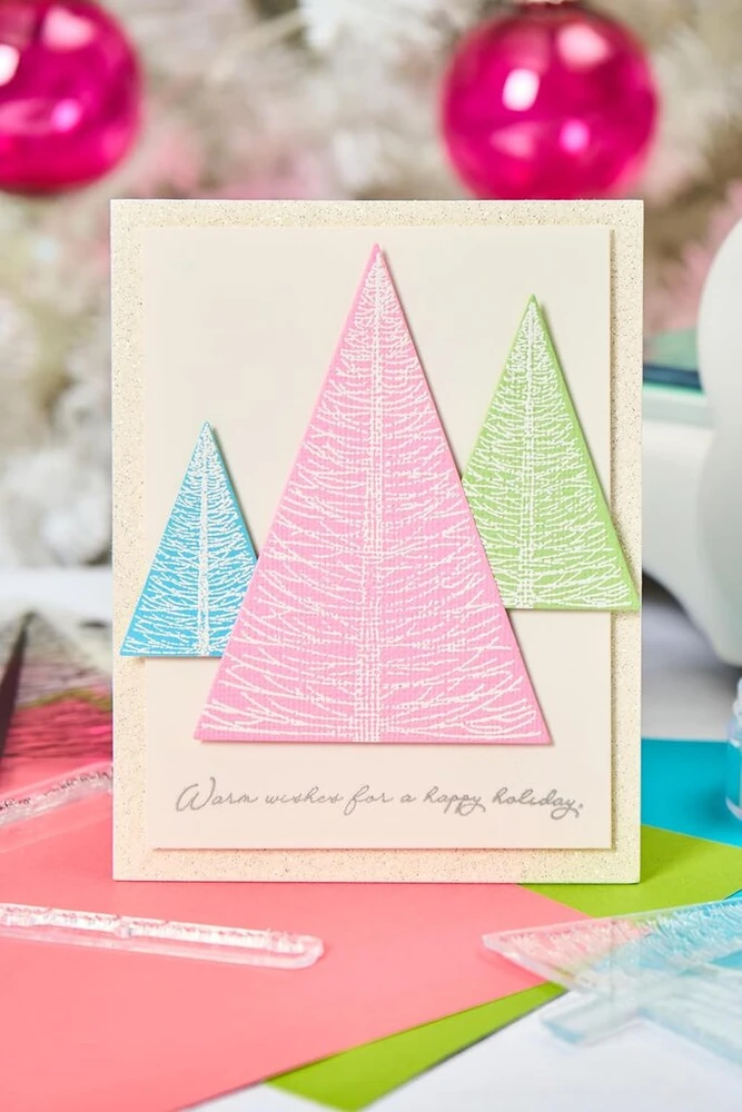 Sizzix Stacey Park skaidrūs antspaudai su trafaretas, Cosmopolitan Christmas, Merry and Light by Stacey Park, įvairiaspalvis, vienas dydis