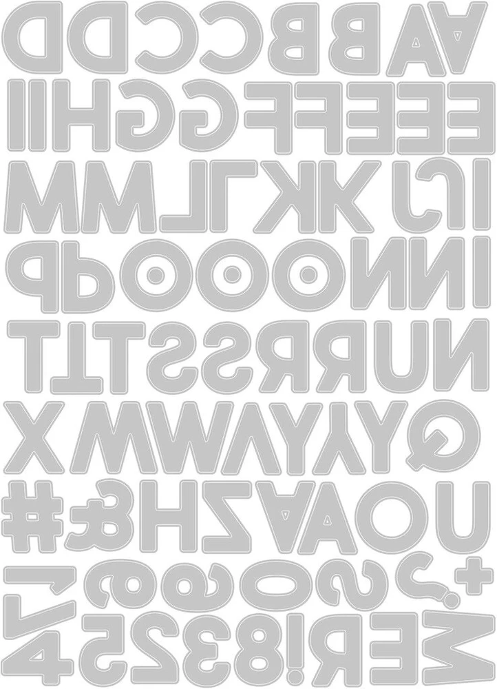 Sizzix Thinlits Die 665205 Alphanumeric Bold, Tim Holtz, 80 vnt.