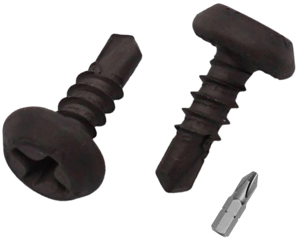 Skir'co (100 vnt.) Gręžiantys savisriegiai sraigtai 3.5 x 11mm Juodo fosfatavimo Phillips plokščia galvutė