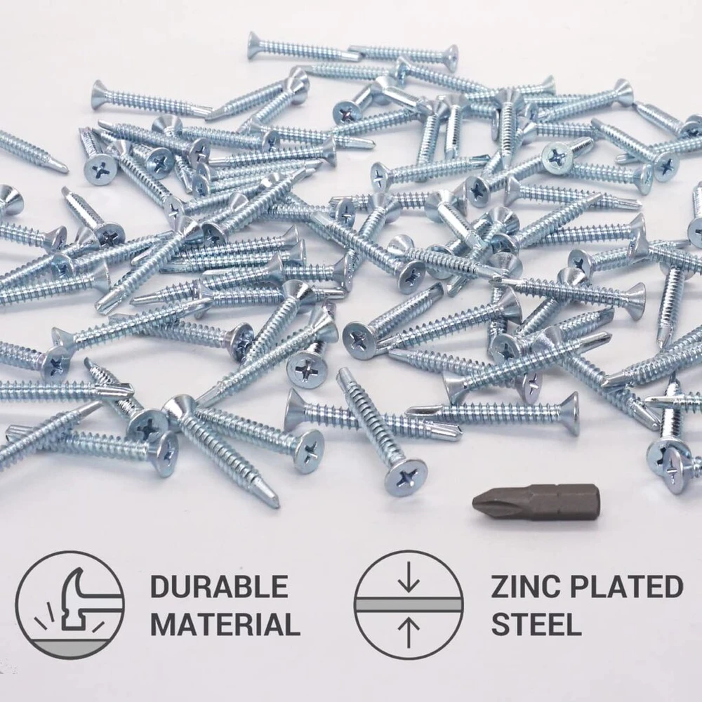 Skir'co (40 vnt.) Din 7504 P Cinkuoti plieno 4.8 x 38mm gręžimo varžtai metalui, sriegiklis, įleidžiama galvutė