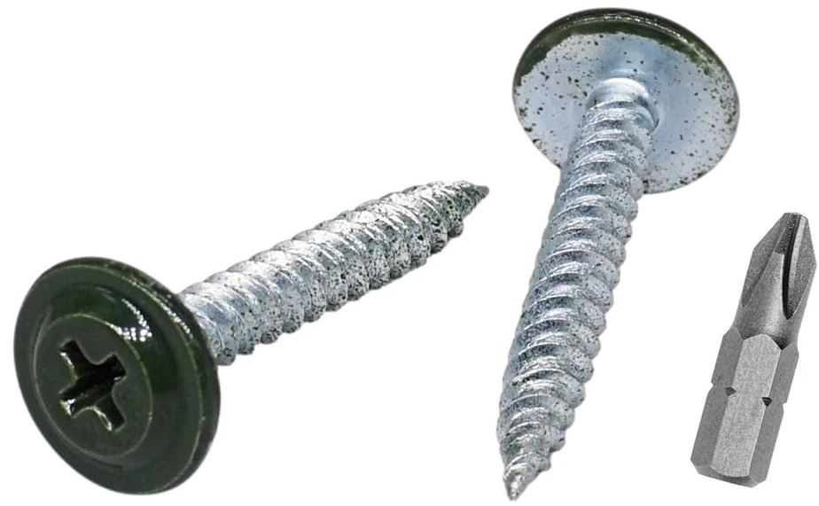 Skir'co (50 vnt.) dažyti 4.2 x 30 mm sriegikliai medienai, metalinis varžtas, ph modifikuota keptuvės galvutė (chromo oksido žalia ral 6020)