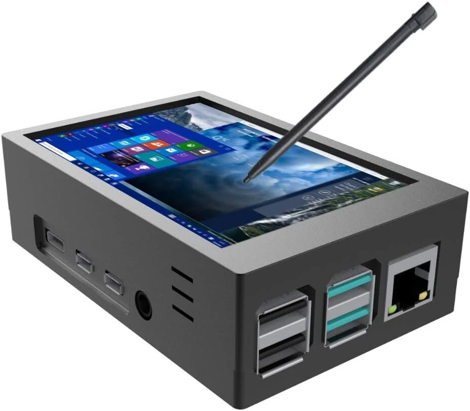 Skirtas raspberry pi 4 jutiklinis ekranas su korpusu 3.5 colio 60 fps monitorius su 480 x 320 raiška ir mini ventiliatoriumi