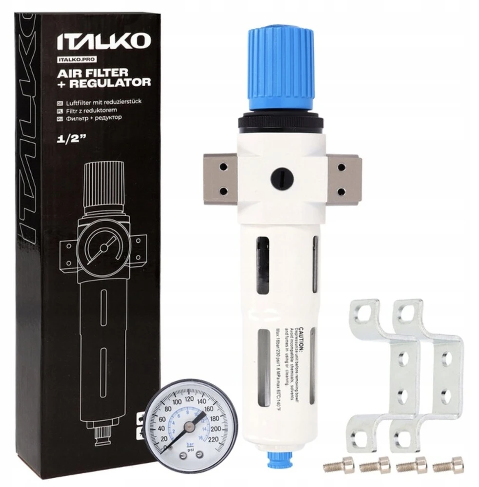 Slėgio reduktorius oro filtras vandens separatorius 1/2" Italko