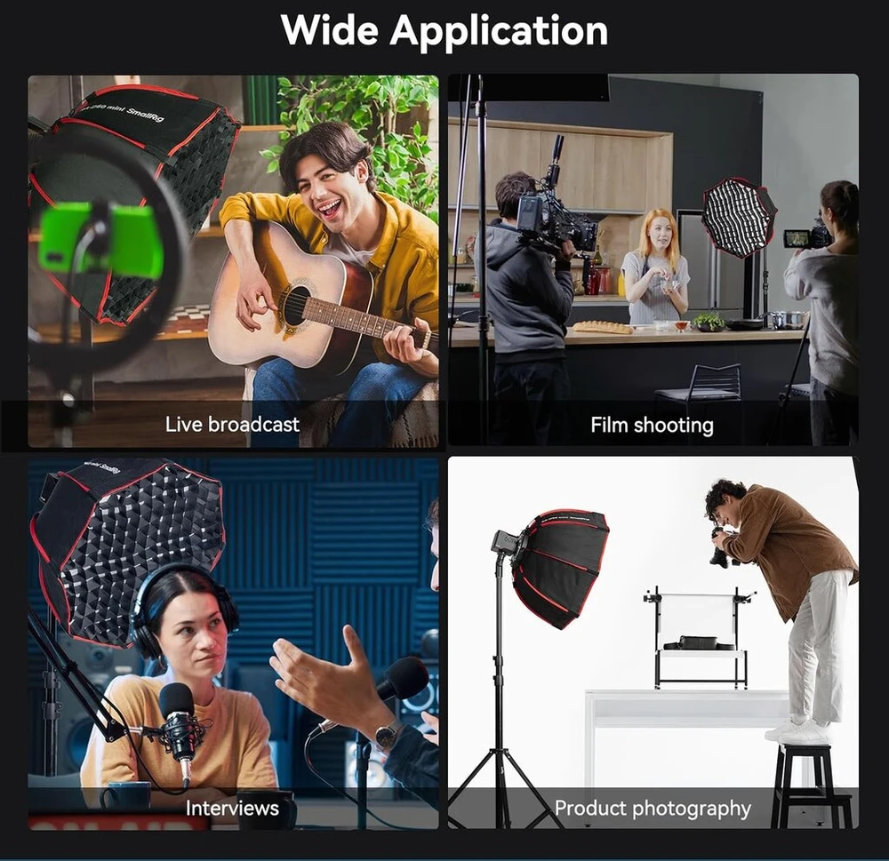 Smallrig ra-d60 parabolinis softbox, 23.6 col. greito atleidimo softbox su nešiojimo dėklu, suderinamas su Smallrig rc 60b cob video šviestuvu, skirtas foto studijai, vaizdo įrašų filmavimui, portretų fotografavimui - 4682