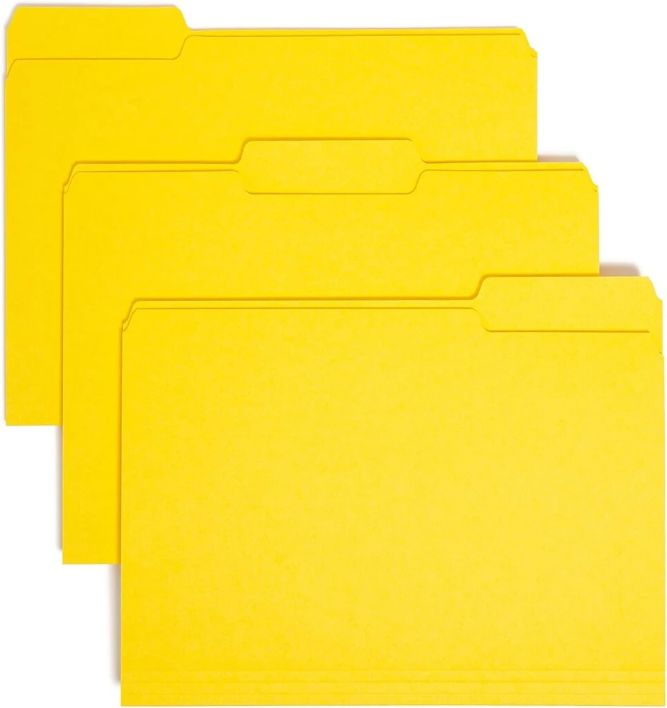 Smead vidaus byla, segtuvas, 1/3 išpjova, letter formatas, geltonas, 100 vnt. dėžutėje (10271)