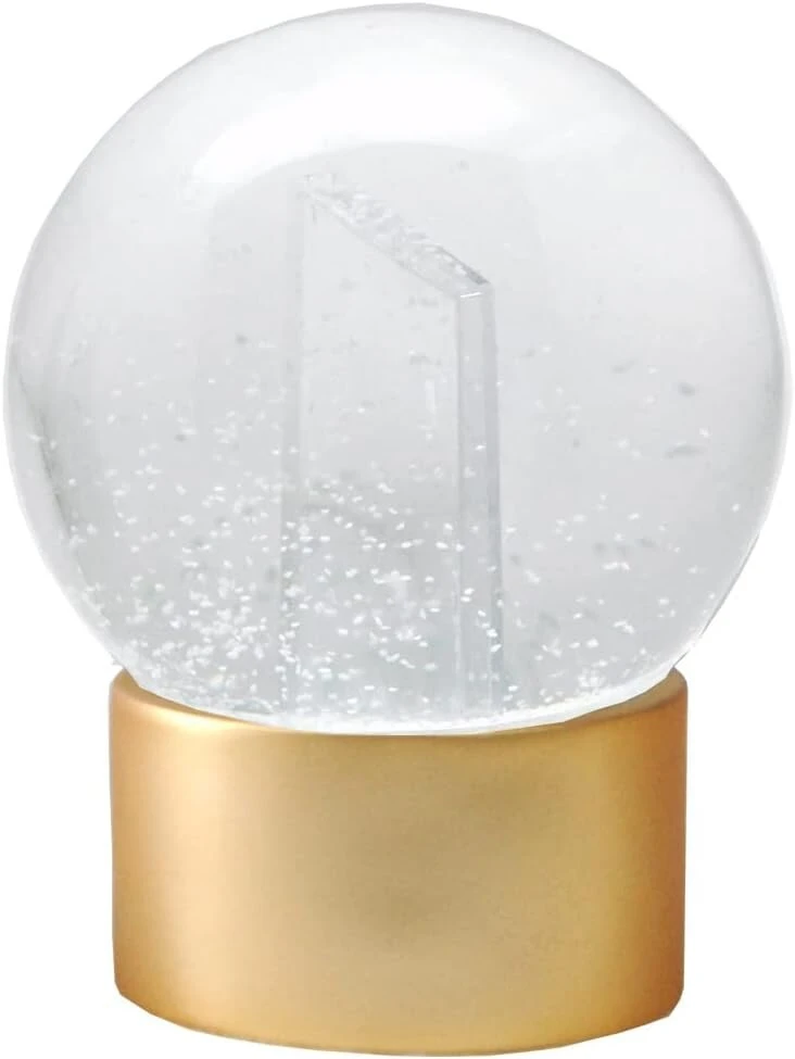 Snowglobe for You 40078 nuotraukų gaublys stiklinis nuotraukų rėmelis su plastikiniu pagrindu auksinis apvalus 100 mm skersmens