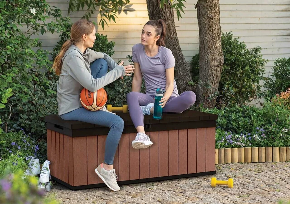 Sodo balkono dėžė darwin box talpi 380l bronzos spalvos balkonui
