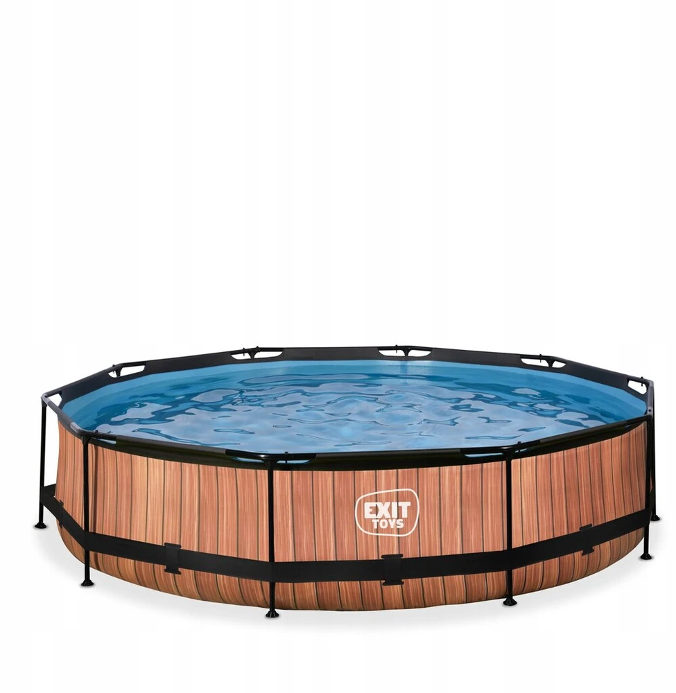 Sodo baseinas su filtru Exit Wood 360 x 76 cm rudas