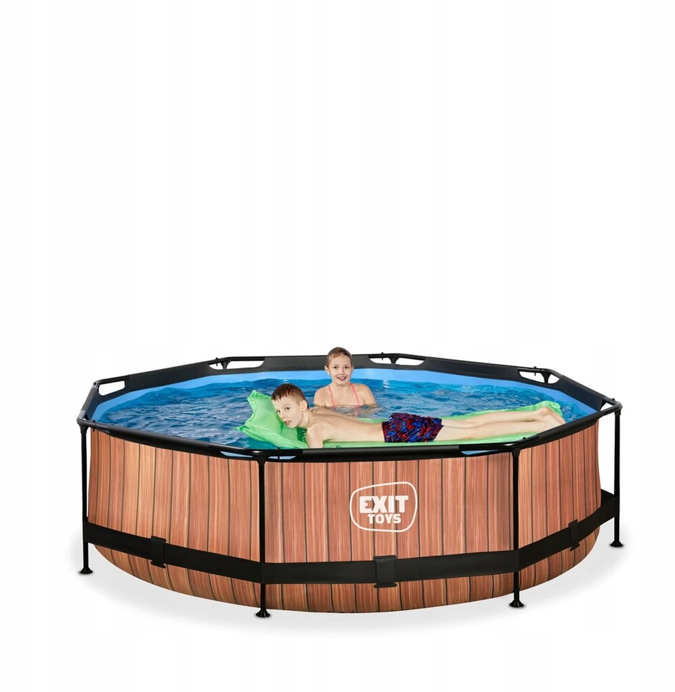 Sodo baseinas su filtru Exit Wood 360 x 76 cm rudas