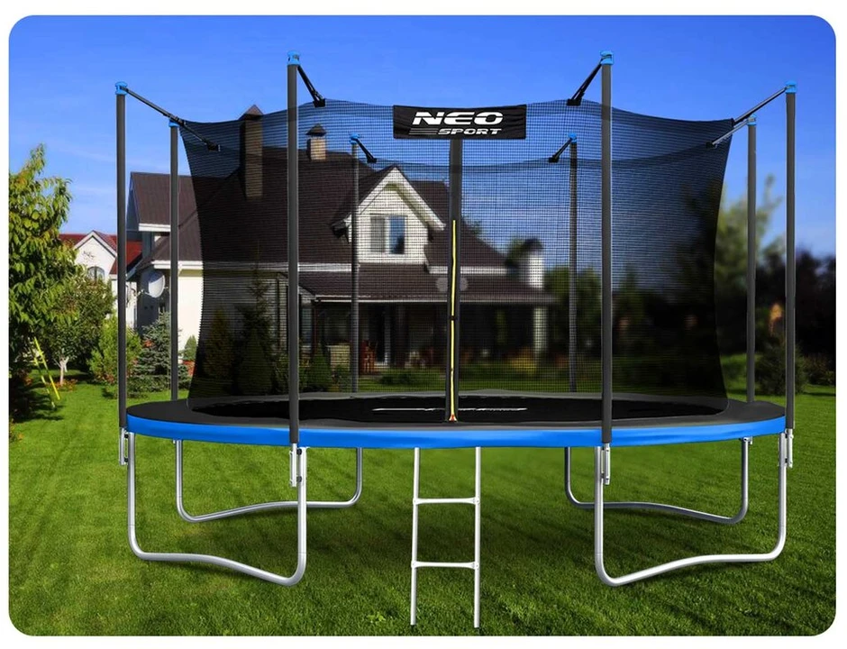 Sodo batutas 15 pėdų/465 cm su vidinėmis tinkleliais ir neo sporto kopėčiomis