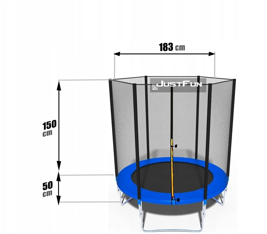 SODO BATUTAS SU TINKLU VAIKAMS JUST FUN 6FT-183CM MĖLYNAS