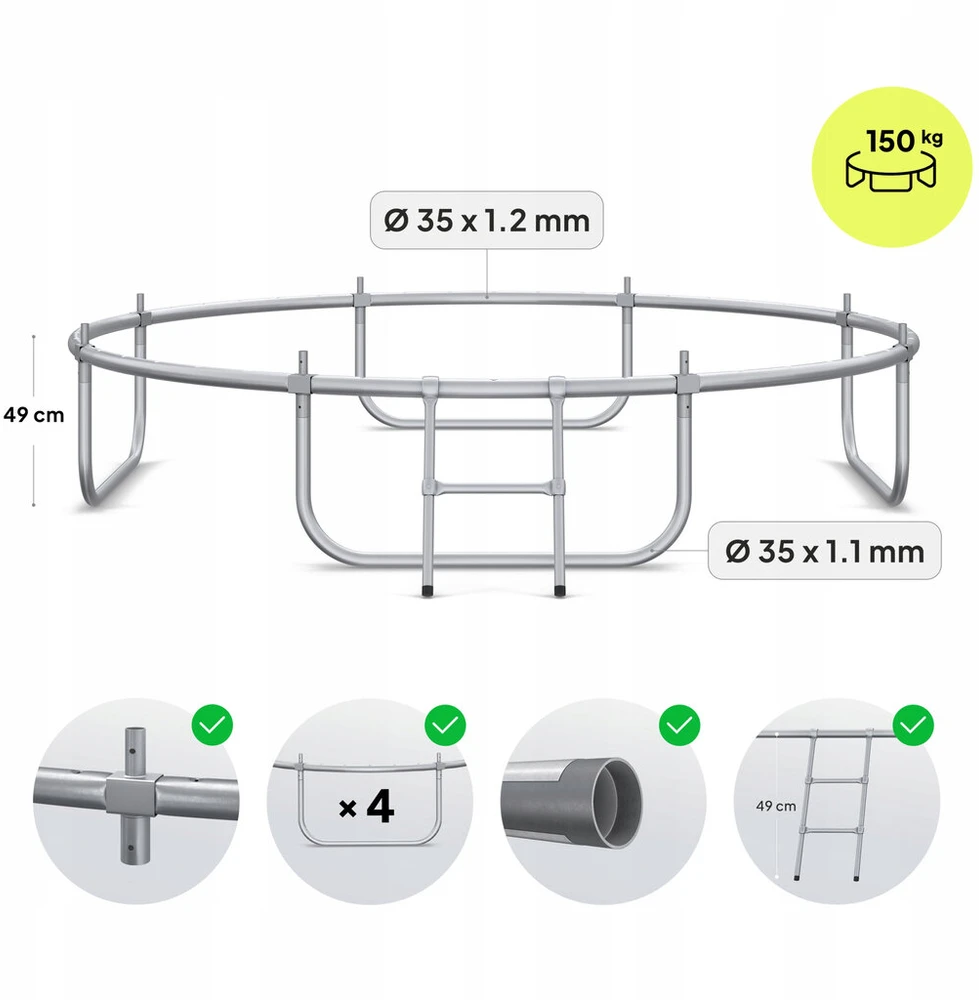 Sodo batutas su vidiniu tinklu vaikams 14ft 435cm - Zipro