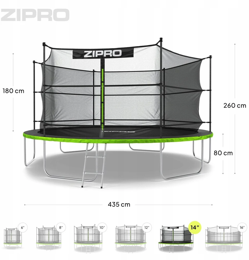Sodo batutas su vidiniu tinklu vaikams 14ft 435cm - Zipro