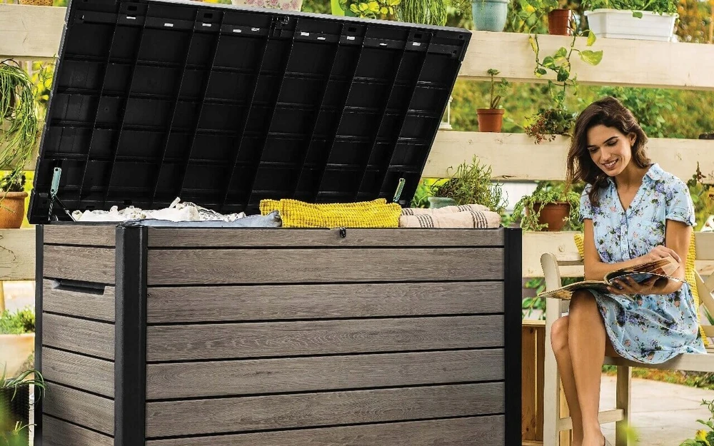 Sodo dėžė Deco Deck 870l didelė sėdynė balkono daiktadėžė
