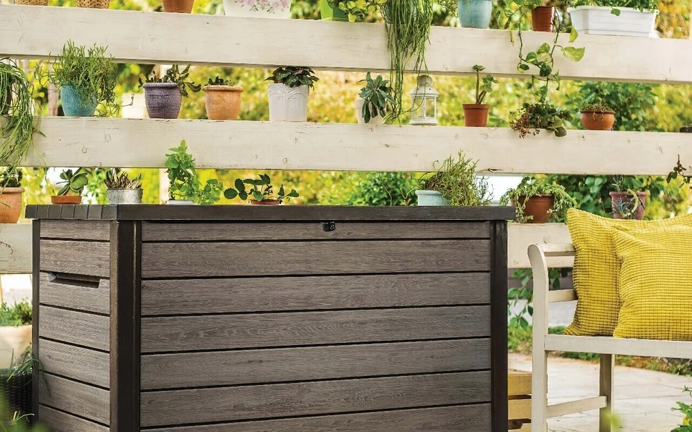 Sodo dėžė Deco Deck 870l didelė sėdynė balkono daiktadėžė