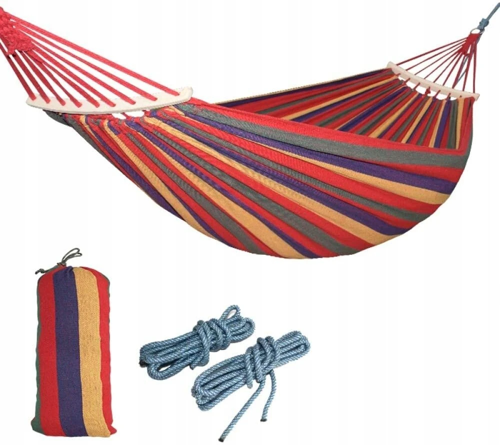 Sodo hamakas su rėmu-supyne + uždangalas ir jungtys 70x170 cm raudonas