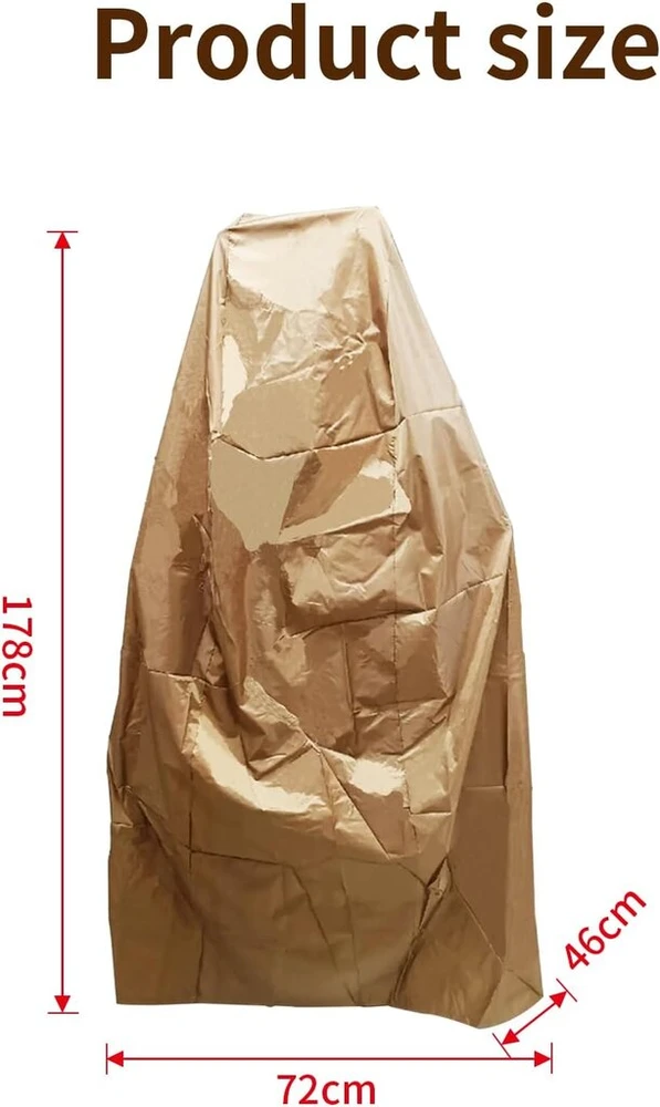 Sodo pakabinamo krėslo uždangalas, skirtas lauko sūpynėms, kiaušinio formos krėslui, neperšlampamas, apsaugantis nuo dulkių, su užtrauktuku ir virvele, skirtas verandos sodo vejos krėslo apsaugai, baldų priedai, 178 x 72 x 46 cm