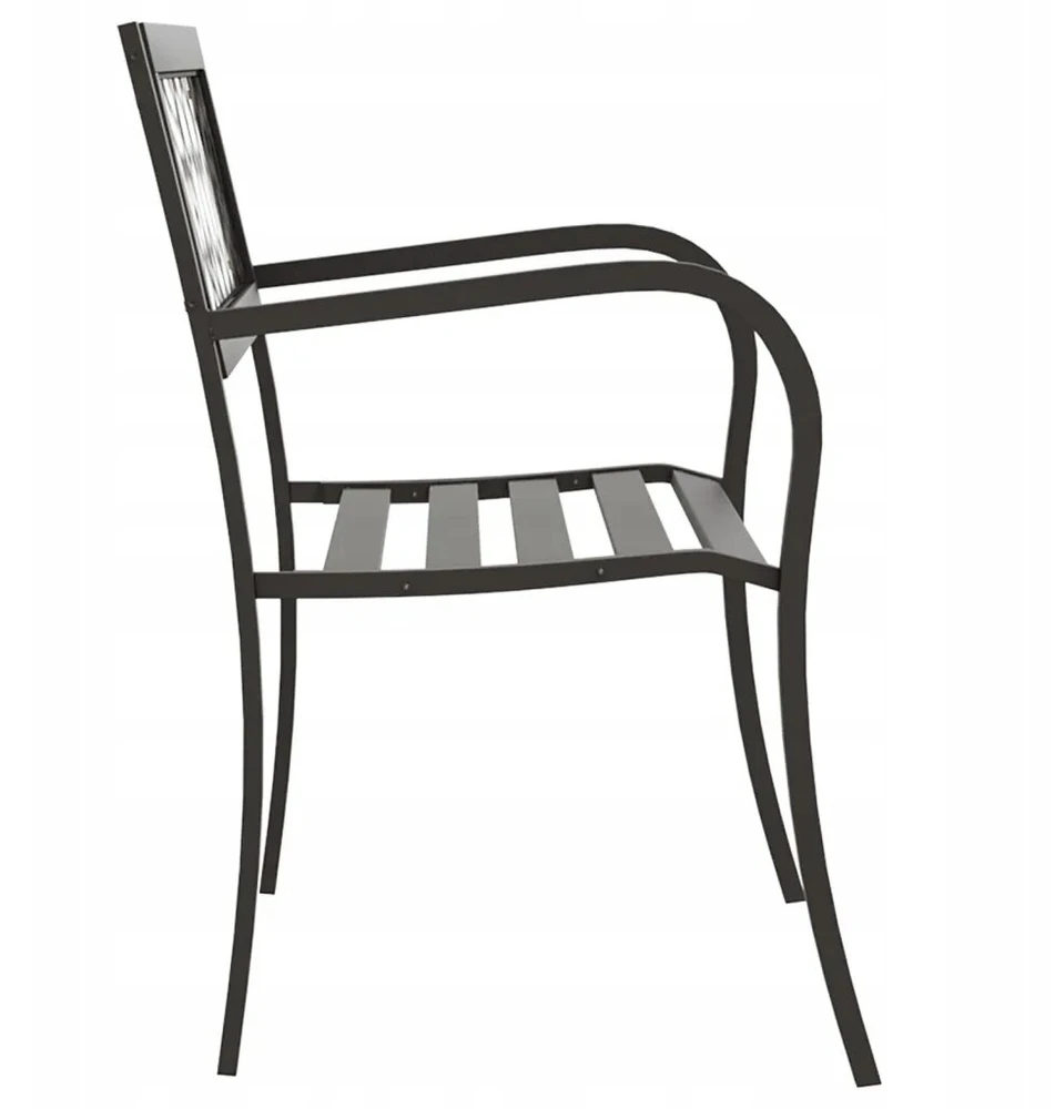 Sodo suoliukas, 125 cm, plieno, juodas