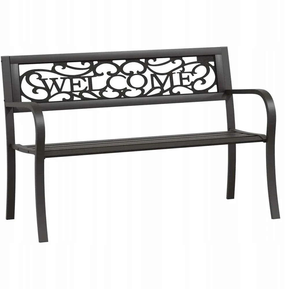 Sodo suoliukas, 125 cm, plieno, juodas